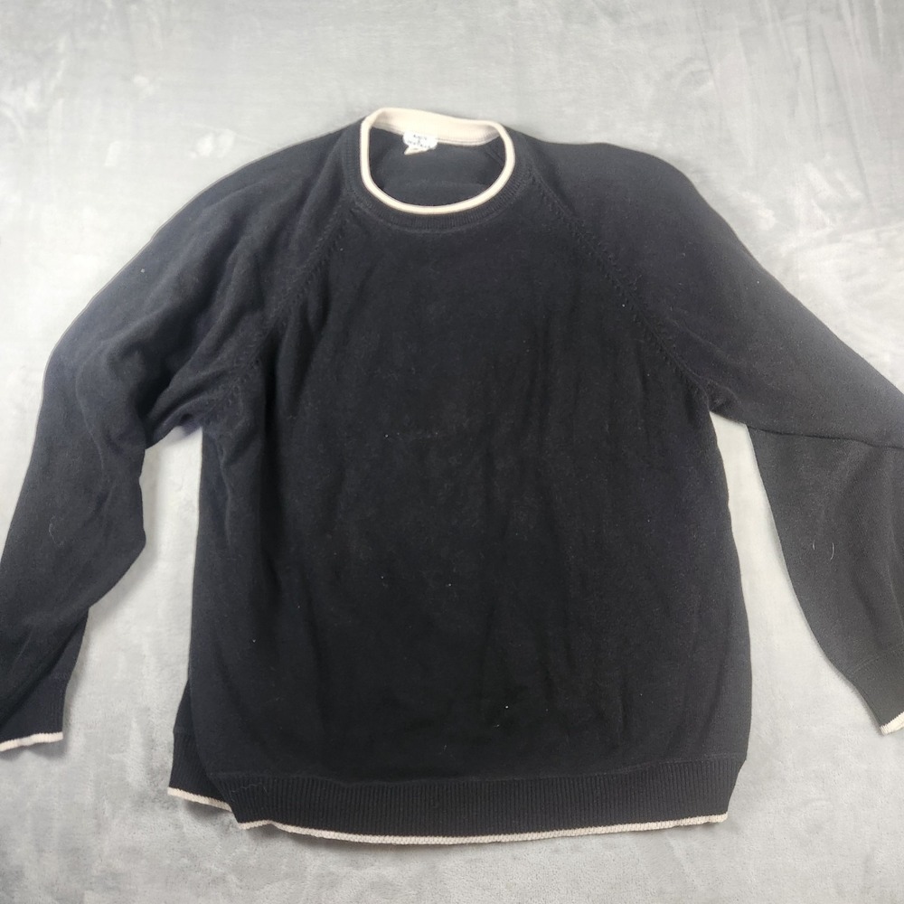 Maus & Hoffman Light Black 100% Pima Cotton Crewneck Pullover Sweater XL